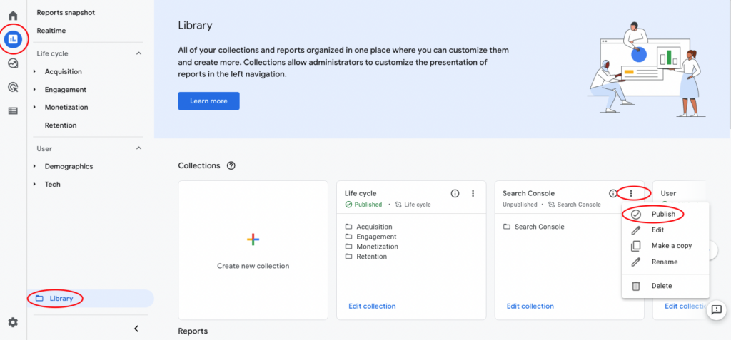 publish the Search Console collection